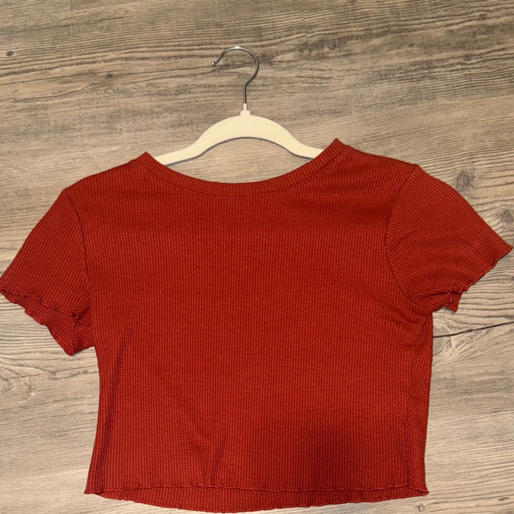 Stella Tweed Ruby Ribbed Crop Top